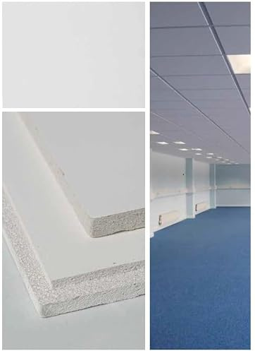 ST13003.00.S Paneles para Falso Techo de Fibra Mineral 600 x 600 x 13 mm Acabado Liso Paquete de 12 Unidades Total de 4,32 m² Borde de Apoyo