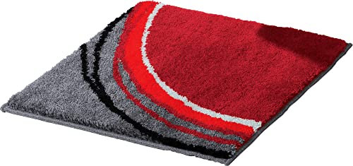 Erwin Müller WC-Vorlage ohne Ausschnitt Mykonos, rutschhemmend rot Größe 50x50 cm - kuscheliger Hochflor, für Fußbodenheizung geeignet (weitere Farben)