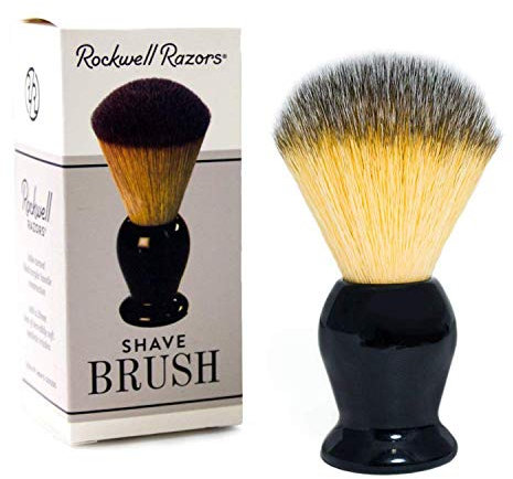 Rockwell Razors Rasierpinsel mit synthetischen Borsten und hochwertigem schwarzem Acrylgriff, 20 mm Knoten