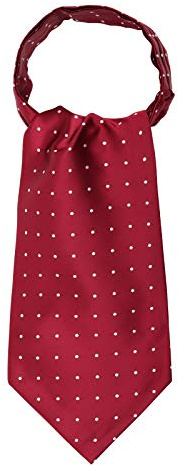 WANYING Hombres Retro Ascot Corbatas Jacquard Tejido Corbatas Bufanda Elegante para Caballero - Polka Dots Burdeos