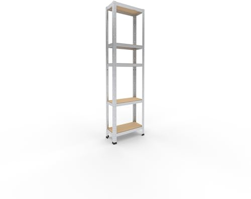 shelfplaza® 180x50x23cm HOME Scaffale metallo per carichi pesanti zincato con 5 ripiani con 175kg capacità di carico/Scaffali in metallo per garage come scaffali per ripostiglio o officina