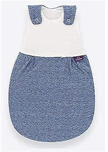 Träumeland S0103703 Ganzjahresschlafsack LIEBMICH mit doppelt regulierbarer Belüftung und Naturfaser Tencel, Design Wellenmeer, Größe 56/62, blau