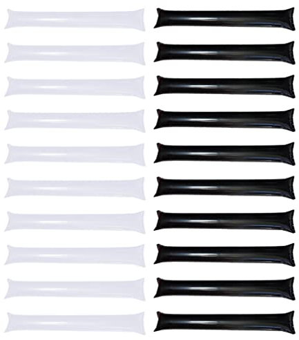 jojofuny Baseballschläger 40Pcs Bambam- Donnerst?cke Ballon Aufblasbare Jubel St?cke Cheerleader- Sticks für Den Ball Tanz Basketball Fu?Ball ?Ten Schwarz Wei? Jubeln Geschenke