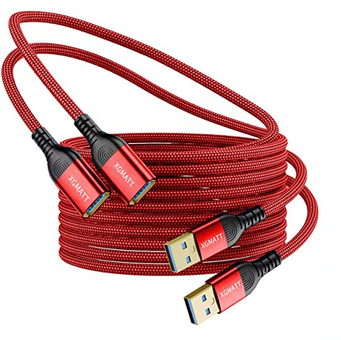 XGMATT USB Verlängerung Kabel 2 Stück 2M 5Gbps USB 3.0 Verlängerungskabel