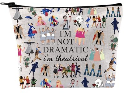 Broadway Trousse de Maquillage Musicale avec Fermeture éclair Inscription I'm Not Dramatic I'm Theatrical Musical Theatre Gift West End Broadway, I'm Theatrical Bag EU