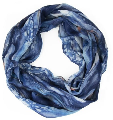 Gloop Loop Schlauchschal für Damen Schal Tuch seidig-luftig leicht mit buntem Muster Print