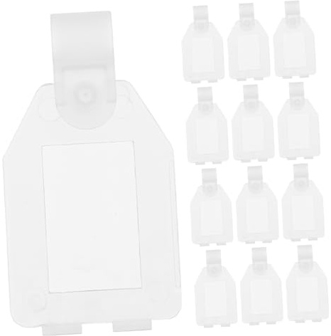 JECOMPRIS Soportes para Etiquetas de Precio de Plástico Pp, 20 Unidades, 48x28 Mm, Semi-transparentes, Portaetiquetas Colgantes para Supermercados y Tiendas Minoristas