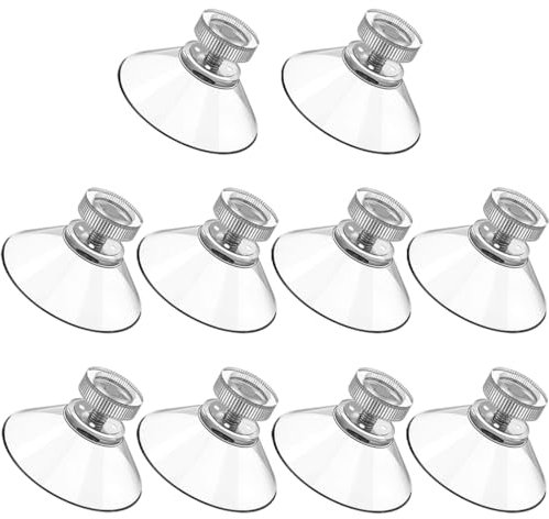 EYVRPAU 10 Stück Saugnäpfe mit Gewinde und Rändelmutter, PVC, Saugnäpfe ohne Bohren, Saugnapfhaken, extra stark, für Fenster, Autos, Dekorationen, zum Aufhängen (Durchmesser 25 mm, transparent)