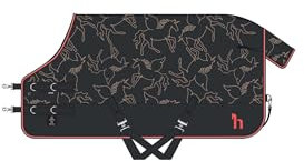 Horze Pony Regendecke Pegasus 200 g/m², Pferdedecke, Schwarz, 105