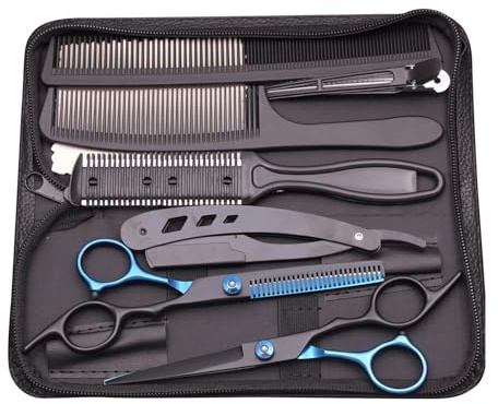 Djowyh Kit di forbici per tagliare i capelli, set di forbici per tagliare i capelli,Cesoia da taglio professionale - Taglio professionale della barba per modellare la toelettatura, set di cesoie per