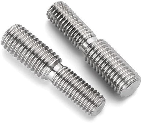 Lot de 2 vis à boulon avec double filetage - M10 x 20 mm à M12 x 20 mm - Adaptateur fileté à double extrémité en acier inoxydable 304 - Pour articulation en bois, pieds de meubles