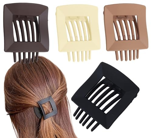 Clips planos – 4 clips mate para pico de pato | Antideslizante fuerte sujeción para y grueso | Accesorios para mujeres, estilo de la parte posterior de la cabeza, flequillo y uso al aire libre