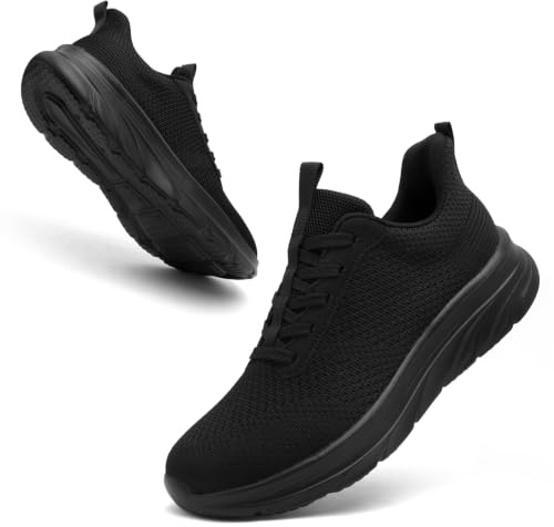DimaiGlobal Zapatillas Deportivas Hombre Slip On Zapatillas de Deporte Sneakers Calzado Deportivo Ligeras y Transpirables Zapatillas Running Correr 45EU Negro