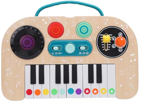 Generic Babymusikalisk DJ-set Piano Interaktiv Leksak med Flera Ljudeffekter Färgglad DJ-mixer Pedagogisk Musikleksak för Småbarn Pojkar Flickor Plastkompositträ 34x25x9cm