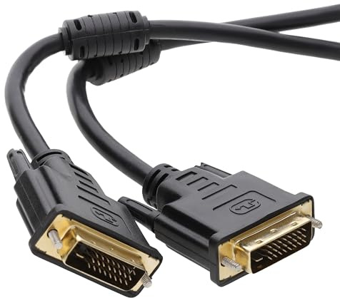 kenable DVI-D Dual Link Cable Male to Male with Ferrite Cores Gold Plated Contacts Digital Video Monitor Lead Black 2m