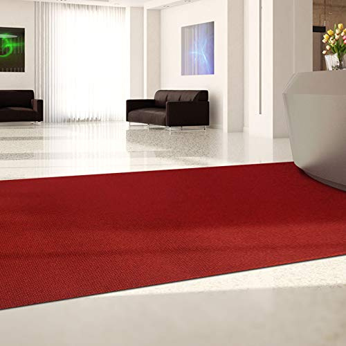 Meisterei Hong Kong - Alfombra antideslizante para atrapar la suciedad (100 cm x 400 cm), color rojo
