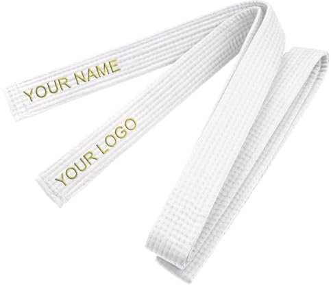 TOPTIE Ceinture de karaté brodée personnalisée, Ceinture de Rang de Judo Taekwondo d'arts Martiaux