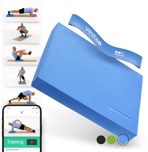 Vesta+ Balance Pad M + Fitnessband + Fitness APP, Testsieger bei Balance Pads als Stabilisationstrainer & Balance Kissen, Balance Board M Pad als Balance-Pad, Balancepad Physio, Balancekissen