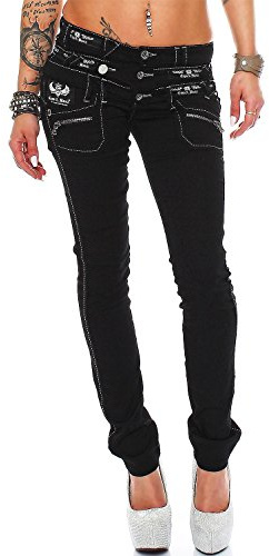 Cipo & Baxx Damjeans, byxor, höftjeans, skinny regular fit, stretch, tubdesign, Svart – 11, 26W / 30L