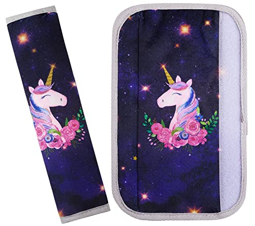 Beinou Almohadillas Cinturon Coche Protector Cinturon Coche Niños Cubre Cinturones Coche Seguridad Correa Niña Funda Protector Arnes Silla Coche Bebe, Set de 2