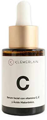 K KLEMERLAIN - Serum Facial de Vitamina C y E con Ácido Hialurónico. Vegano y 91% ingredientes Naturales. Antimanchas, Anti-acné & Antiarrugas - KLEMERLAIN - 30 ml