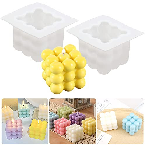 Ljusform silikon, 2 stycken bubbelljus, 3D gör-det-själv silikonform ljus gjutformar, ljus gör-det-själv tillverkningsset, ljusformar för gjutning, silikonformar gjutformning, ljusform för doftljus,