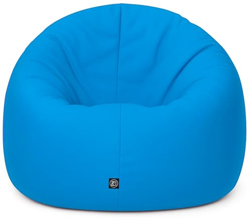 PATCH HOME Sittsäck 2-i-1 sittdyna, golvkudde för vuxna och barn – gaming med fyllning, fåtölj, beanbag (kungsblå, Ø 155 cm)