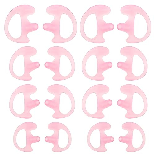 8 par öronproppar i silikon öronproppar för de flesta spiralrör ljudsatser ersättning öroninsats för vänster och höger öron S/M/L rosa