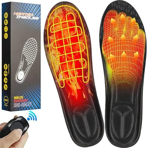 upstartech Beheizbare Einlegesohlen Thermosohlen Mit Fernbedienung 3 Warmstufen,Wiederaufladbare Beheizte Einlegesohlen Herren Damen Beheizbare Sohlen Wärmesohle (S / 35-40) (S)