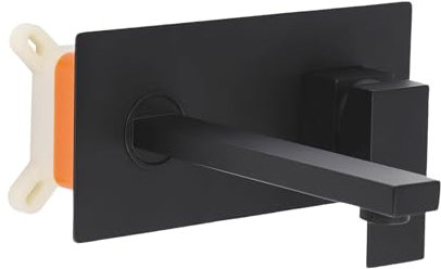 Robinet de lavabo encastré à 2 trous - Robinet mural - Robinet de bidet monocommande G1/2 - Mitigeur mural pour salle de bain (noir)