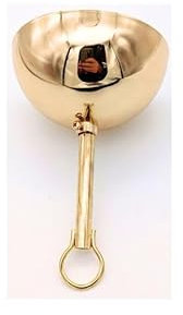 prometeo electronics Kit sospensione con rosone a mezza coppa diametro 100mm con gancio e puntale (Oro lucido)