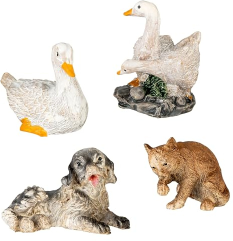 MaMeMi krubbfigurer djurset – gås, svan, hund och katt