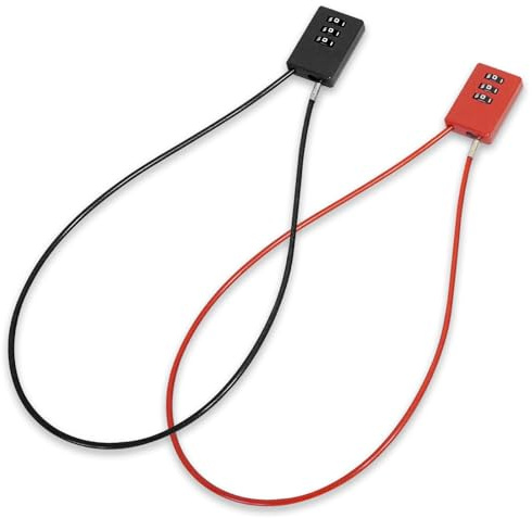 KATIMI 2PCS Cadenas à Code 3 Chiffres, Réglable Câble de 50 cm, Serrure à Combinaison à Câble Métallique, Serrure à Câble Bagages, Serrure de Tente Antivol pour Sac à Dos Valise de Voyage