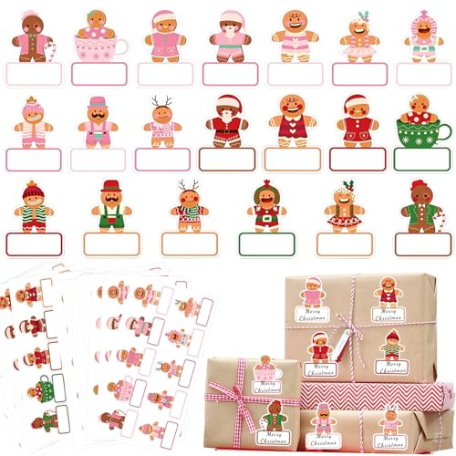 240 st pepparkaksgubbe julklistermärken, julklistermärken, julklistermärken, julklappsklistermärken, presentetiketter för gör-det-själv-presentetiketter