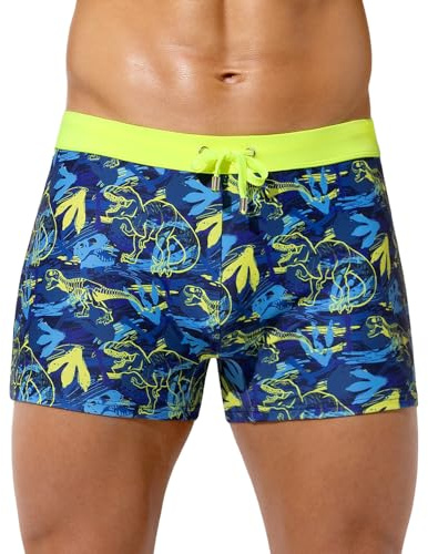 Casey Kevin Maillot de Bain Homme Boxer Short de Bain Moulants Imprimés | Homme Boxer Piscine à Séchage Rapide avec Cordon de Serrage Réglable, S-XXL
