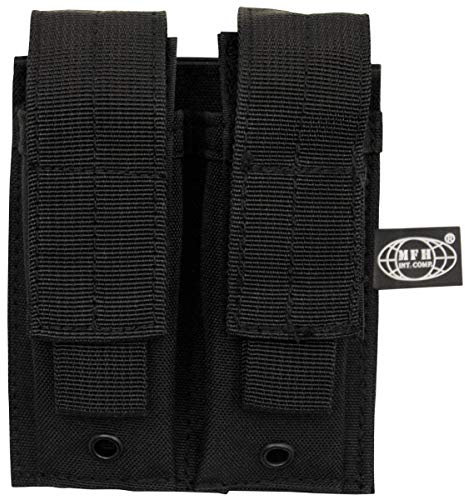 MFH Doppel 9mm Magazintasche Kleine MOLLE Schwarz