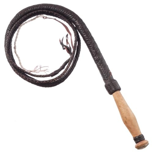 Tough 1 Swivel Handle Hand Braided Bull Whip, Assorted Leather, 6'