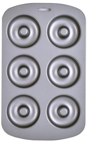 Mrs. Anderson's Baking 6-Cup Donut Pan, Carbon Steel with Non-Stick Coating, PFOA Free, 10.5-Inches x 7-Inches