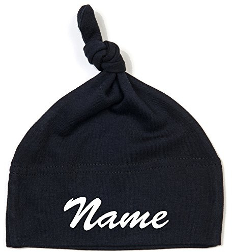 Schnoschi Babymössa med namn, högkvalitativ broderad/broderad, svart, One size