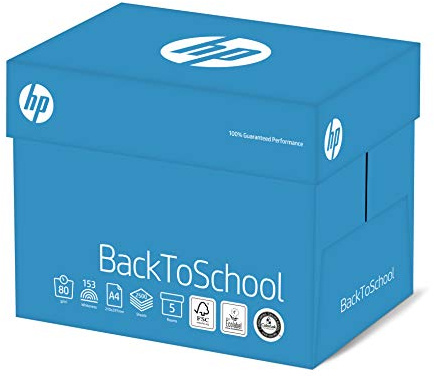 HP Back to School-kopieringspapper vit ECF 80 g/m² A4 – kartong till 5 x 500 blad, FSC mix credit