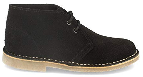 Botas Desierto Safari para Mujer y Hombre con Piel Serraje, Suela Crepe Antideslizante y Cordones. Comodas, practicas e Ideales para Otono-Invierno.