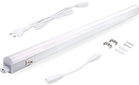 DA LIGHT Led Armatur 8W 57,5 cm 750lm 4 000k neutral vit vit superljus skåpbelysning för kök skåp vitriner utdragbar med plug-in system