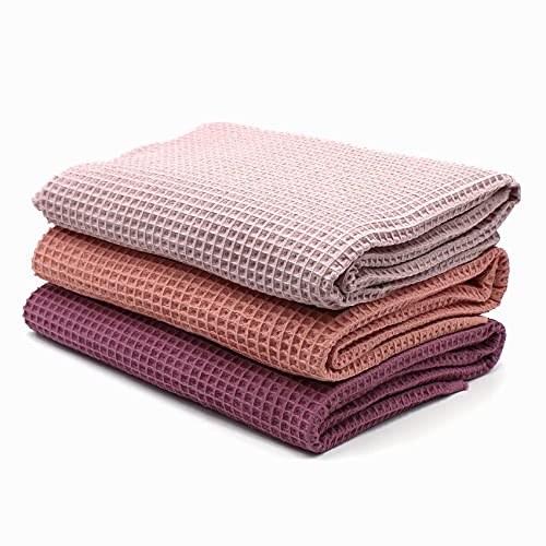 VmG-Store 3 x våffelpiké-set vardera, 0,5 m x 1,5 m, våffeltyg, 100 % bomullstyg, Tex Standard 100 (Set07, set om 3)