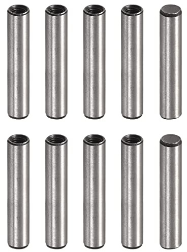 uxcell M4 Internal Thread Dowel Pin 10pcs 6x30mm Chamfering Flat Carbon Steel Cylindrical Pin Bed Bookshelf Metal Devices Industrial Pins