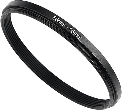 58mm to 55mm Step-Down Ring Filter Adapter,for All Brands UV ND CPL, Metal Ring Step-Down Rings Adapter Filter (58mm-55mm)