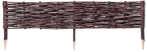 KADAX Palizzata in salice, recinzione in vimini naturale, recinzione in vimini fatta a mano, recinzione da giardino per delimitazione di sentieri e aiuole, bordo per prato (1 pezzo da 100 x 20 cm)