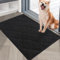 COSY HOMEER Front Door Mat 50x80 CM, Dirt Trapper Floor Mat, Polyester Welcome Door Mat for Kitchen Room Office Entryway Doors, Absorbent Non-Slip Low Profile Indoor Doormat, Machine Washable, Black