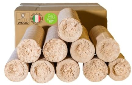 Tronchetti Legno Faggio,10KG, Bricchetti Per Stufe, Caminetti, Forni Pizzeria, 8Pz, Naturale (24 Cartoni)