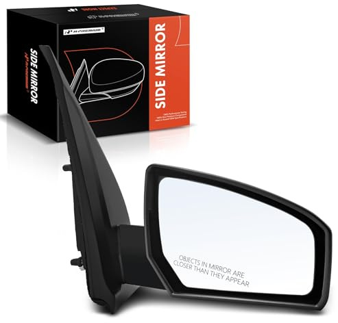 A-Premium Passenger Side Power Door Mirror - Compatible with Nissan Sentra 2007 2008 2009 2010 2011 2012 - Non-Heated Non-Folding Black Outside Rear View Mirror - Replace# NI1321167, 96301ET01E