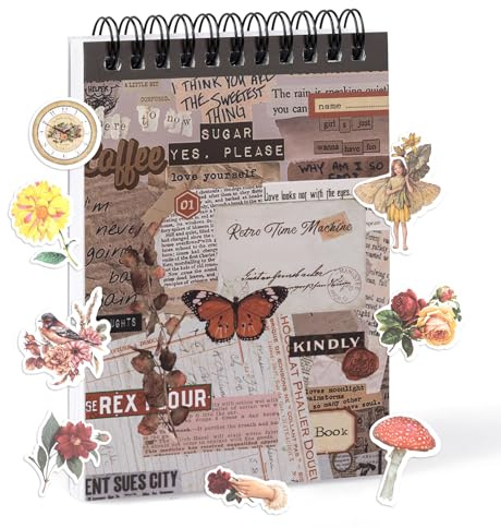 50 Blatt Scrapbook Aufkleber Book Selbstklebend Stickerbuch Dekorative Aufkleber Blue Kollektion Design Washi Ästhetische Vintage Aufkleber für Journailing Scrapbooking Kalender DIY Geschenk (SET-C)